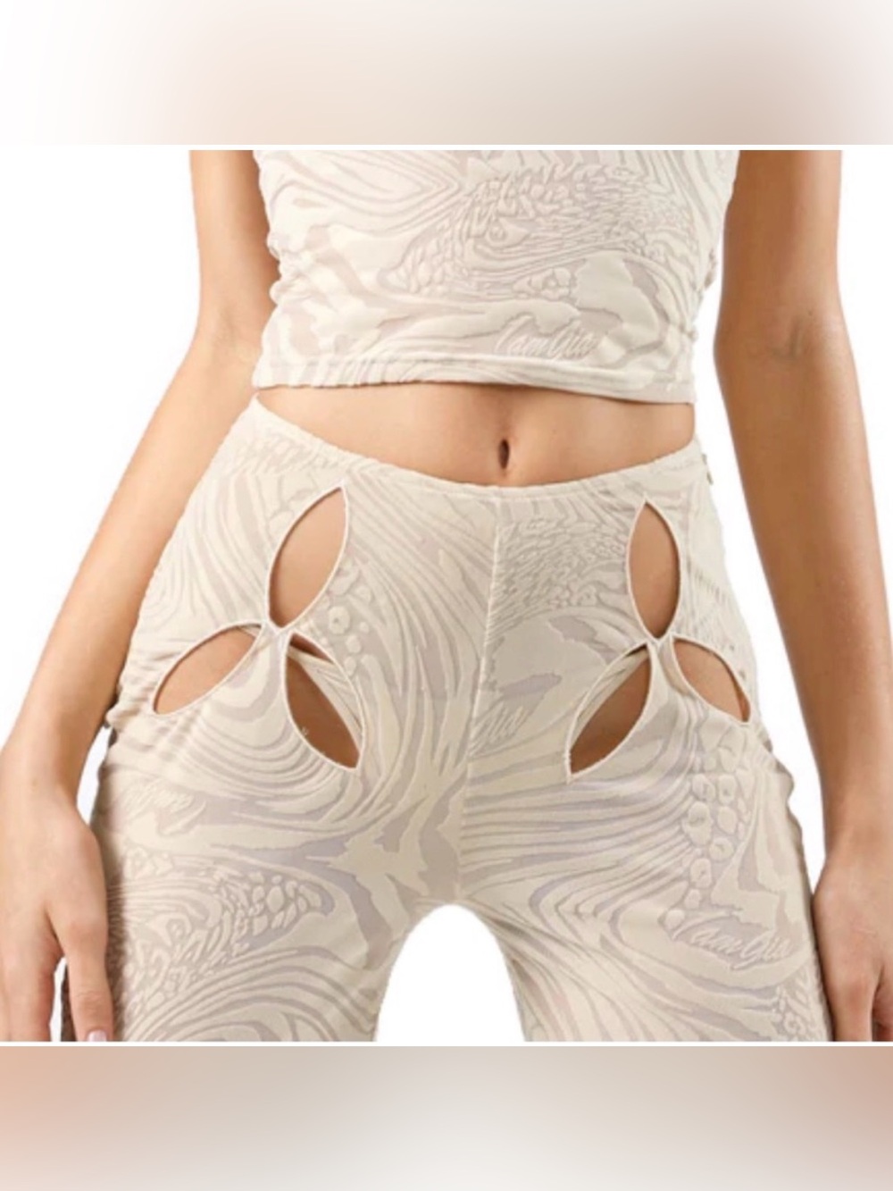 I.AM.GIA Beige Cutout High-Rise Amina Pants